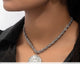 Chunky chain sun pendant necklace(platinum)