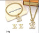 Vintage LV gold chain necklace set(stainless steel)